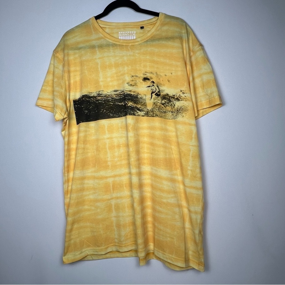 Burnside Yellow Tie-Dye Vintage Inspired Surfer Graphic T-Shirt - Surf Style XL